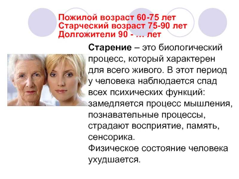 Пожилой /преклонный возраст (55-60 - 75 лет)